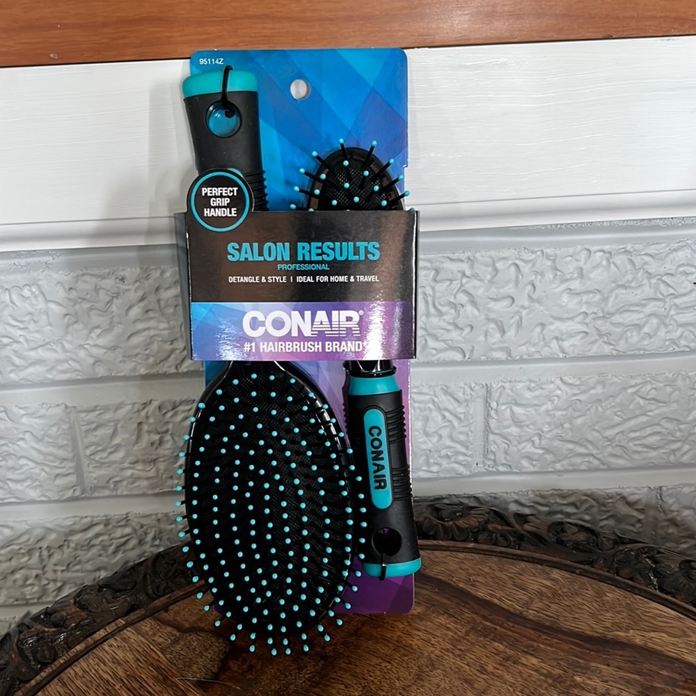 COPY - Conair Professional Full & Mid Size Nylon Cushion Detangle Style Brush 2…